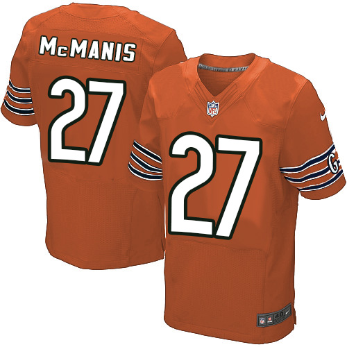 Men's Elite Sherrick McManis Nike Jersey Orange Alternate - #27 NFL Chicago Bears